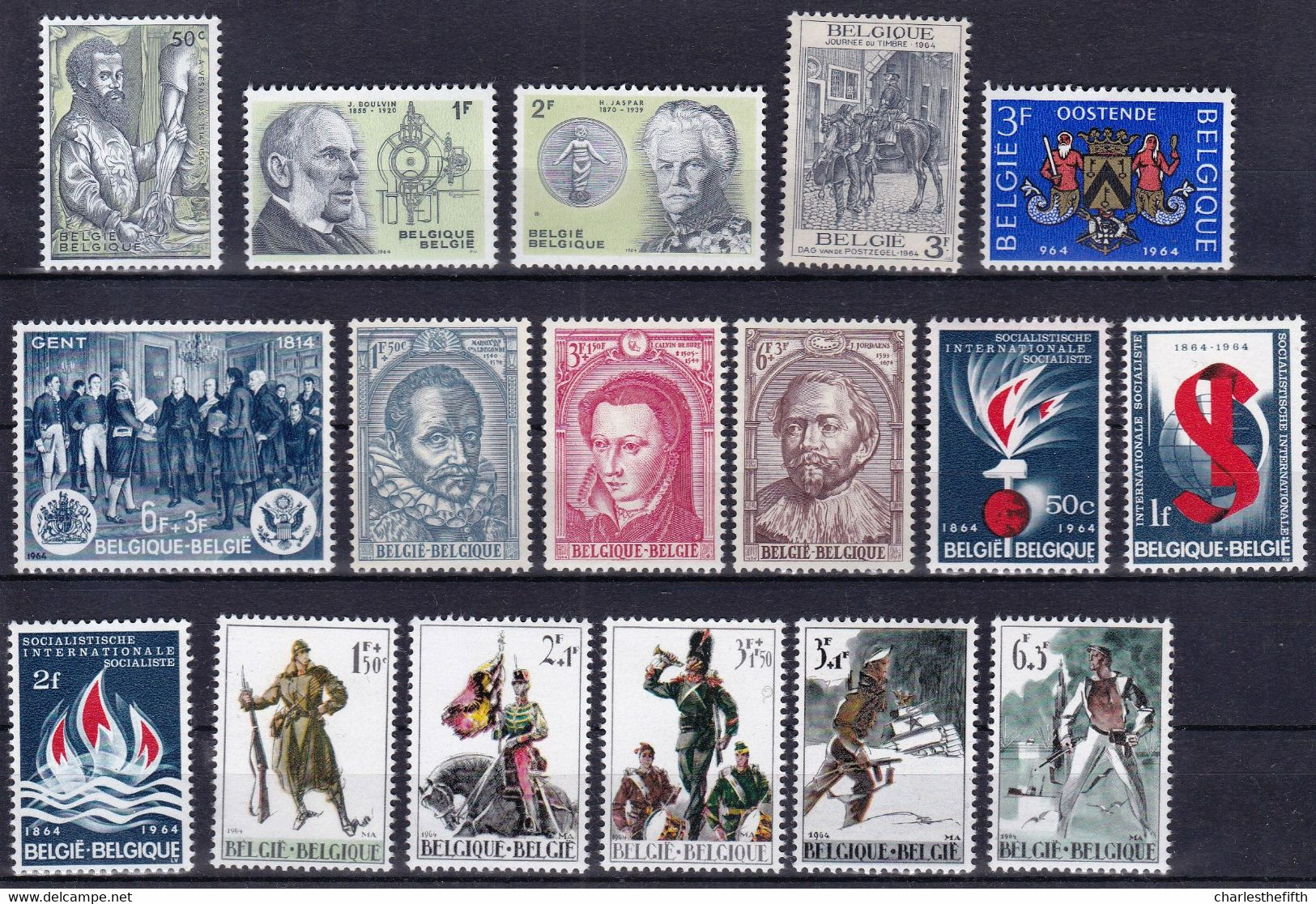 A 20% COLLECTION BELGIQUE 1963-1970 - COLLECTION NEUVE ** SUR CARTES - 8 ANS - SAUVEZ SUR LES FRAIS D'EXPEDITION !!!!