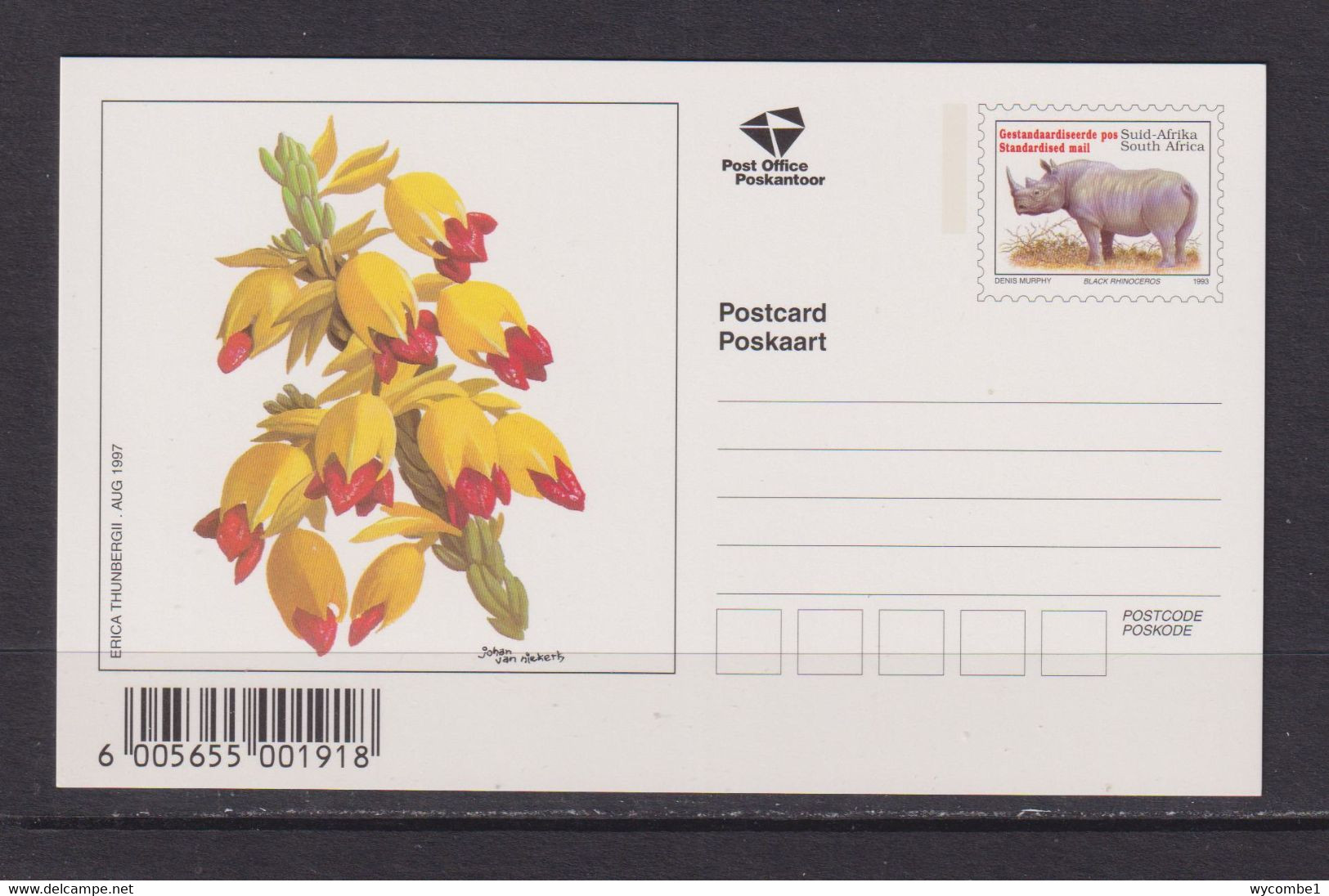 SOUTH AFRICA - 1997 Flowers Pre-Paid Postcard As Scans - Covers & Documents