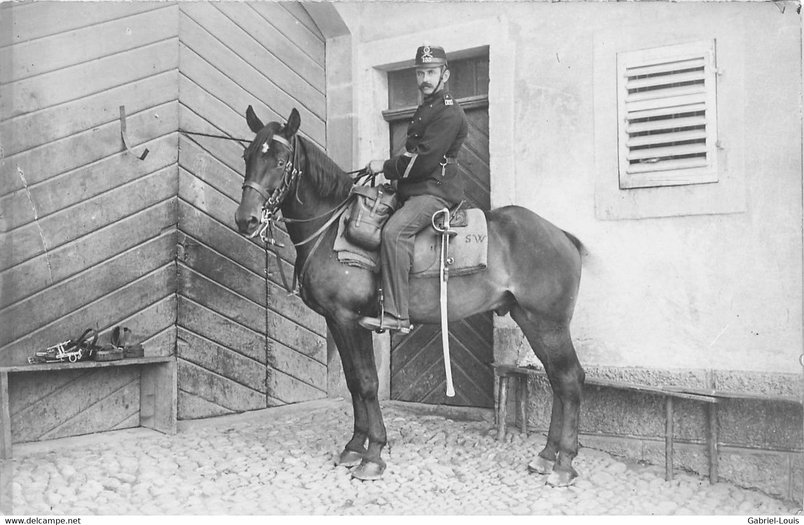 Carte-Photo - Militaria  - Schweizer Armee - Armée Suisse - Cavalier Dragon - Cheval - Sonstige & Ohne Zuordnung