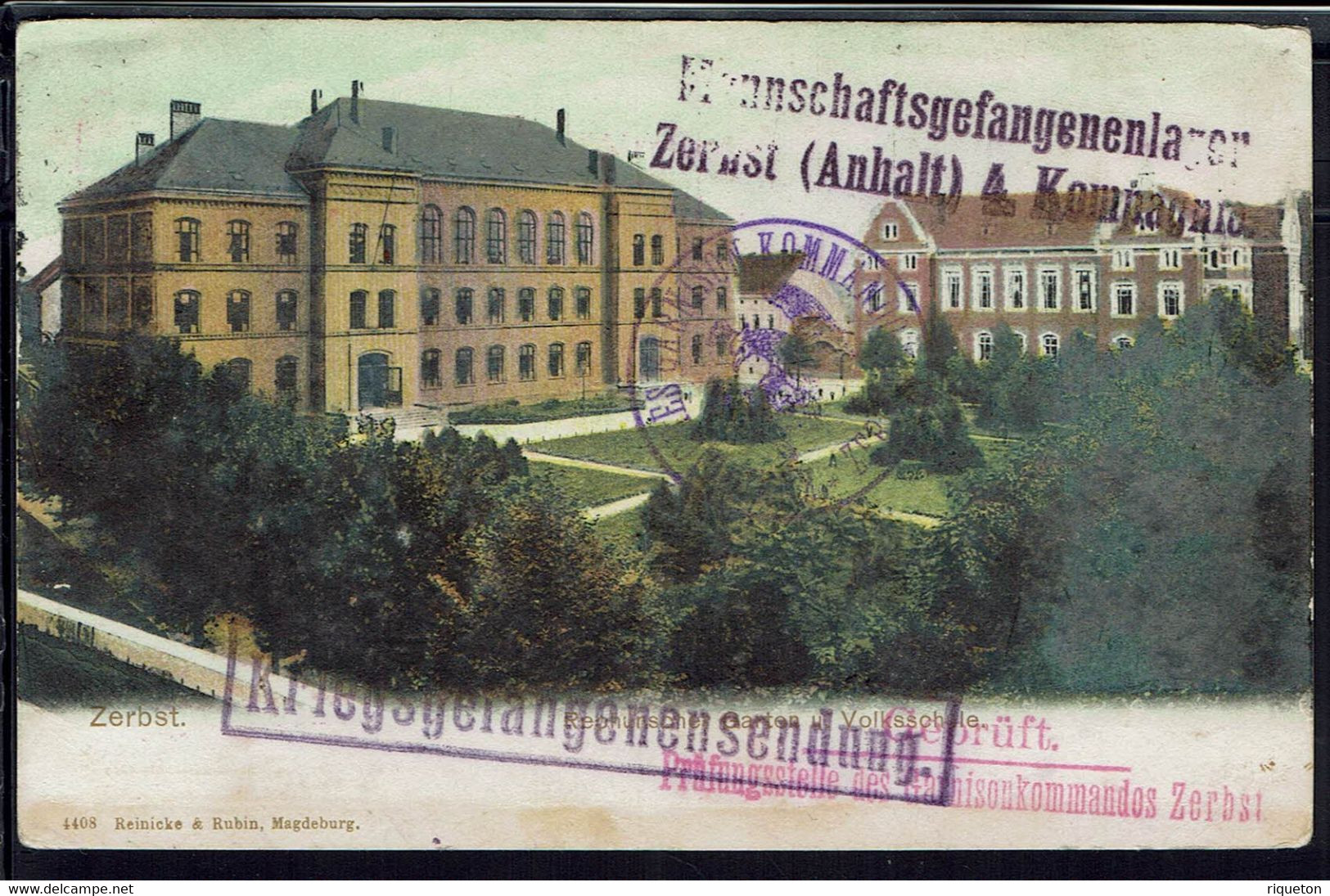 Fr / Allemagne - Carte Postale En FM De Zerbst Du 12 Déc. 1914 Pour Dijon (Fr). Contrôles De Censure, Nombreux Cachets. - WW I