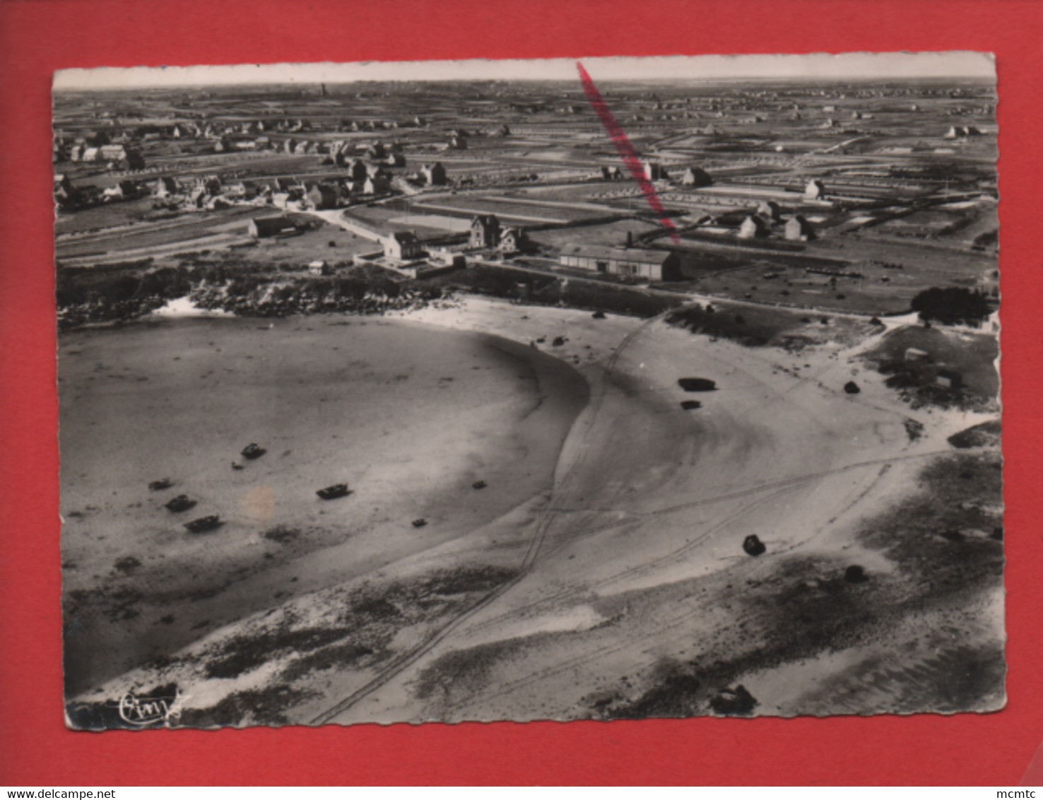 CPSM Grand Format ( Abîmée ) - Plouguerneau -(Finistère ) - Plage De Corréjou - Vue Aérienne - Plouguerneau