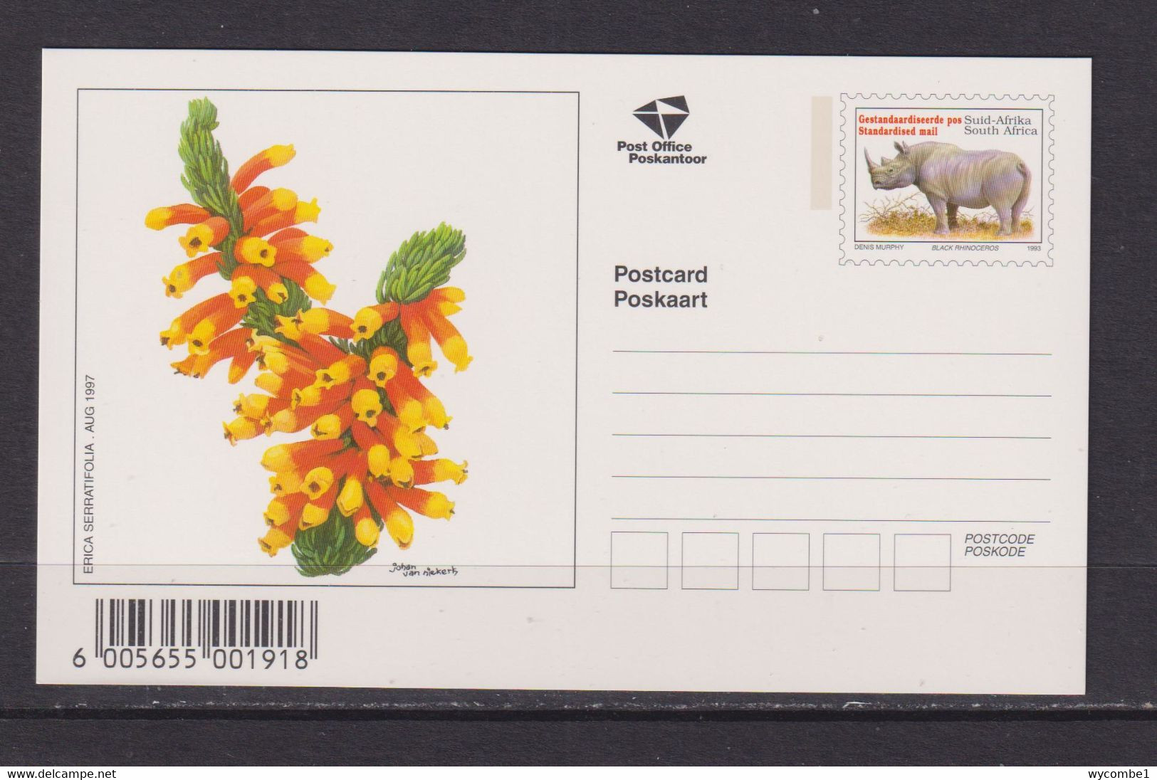 SOUTH AFRICA - 1997 Flowers Pre-Paid Postcard As Scan - Briefe U. Dokumente