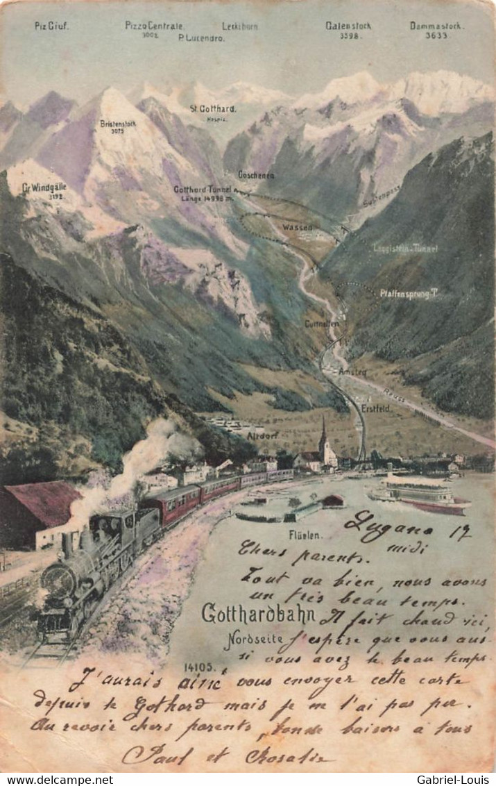 Gotthardbahn Bahn Flüelen Erstfeld Nidorf 1904 - Erstfeld