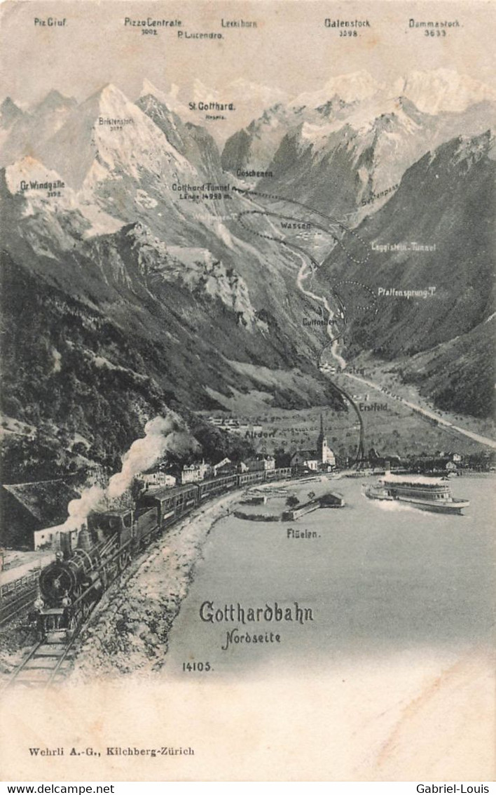 Gotthardbahn Bahn Flüelen Erstfeld Nidorf 1904 - Erstfeld