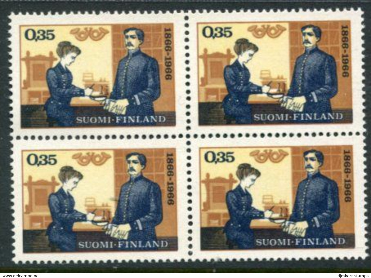 FINLAND 1966 NORDIA '66 Philatelic Exhibition Block Of 4 MNH / **.  Michel 613 - Unused Stamps