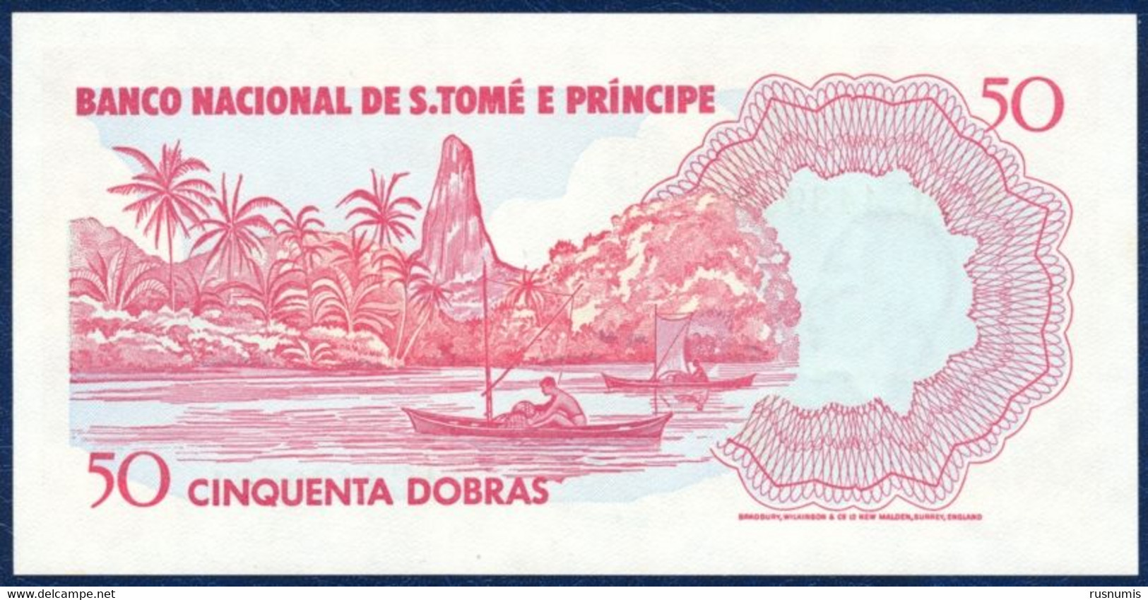 SAN TOME - SAO TOME AND PRINCIPE - ST. THOMAS 50 DOBRAS PICK-56 BIRD African Grey Parrot - Eroded Volcano 1982 UNC - San Tomé E Principe