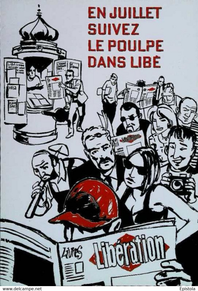 ► CPSM  En Juillet Suivez Le Poulpe Dans Libé  Libération Journal Kiosque à Journaux - Non Classés