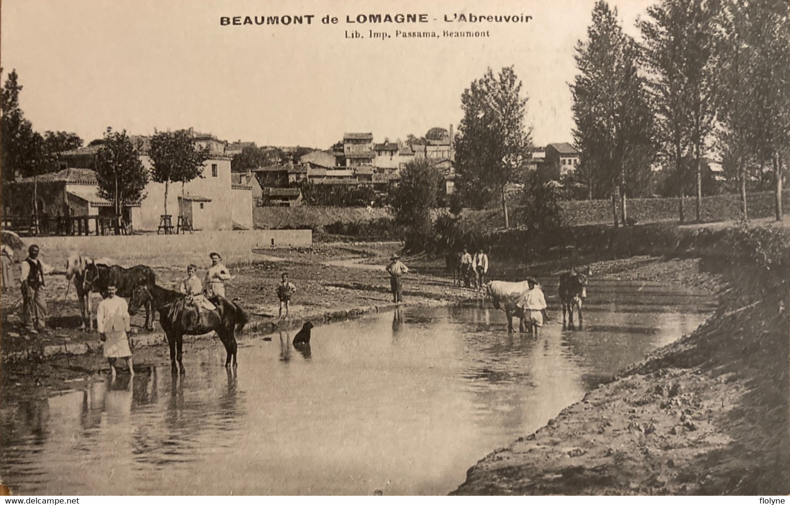 Beaumont De Lomagne - Vue Sur L’abreuvoir Du Village - Les Villageois - Beaumont De Lomagne