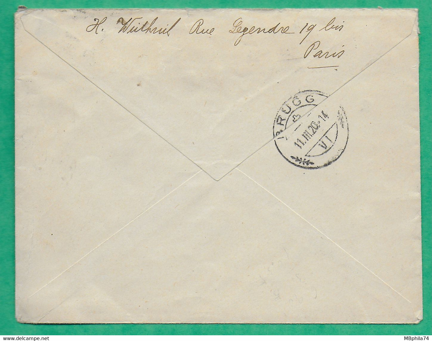 N°108 X5 + 109  X5 BLANC TARIF 25C PARIS RUE D'ENGHIEN POUR BRUGG ARGOVIE SUISSE 1920 LETTRE COVER FRANCE - 1877-1920: Période Semi Moderne