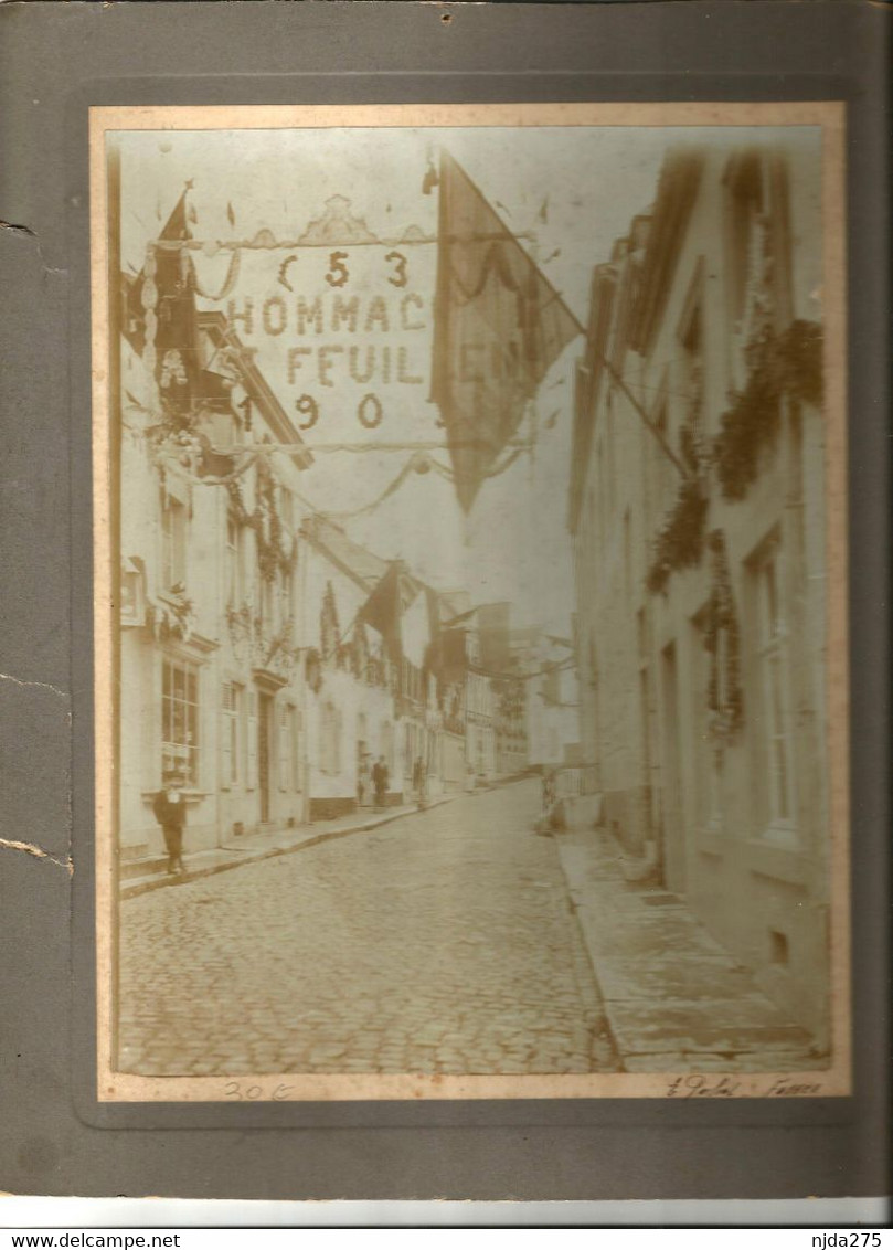 Fosses La Ville:Rare  Gde Photo Cartonnée Du Jubilé  653-1903+ 2 CP Souvenir Du Jubilé,pour Fêter Ce 1250 ème - Documenti Storici