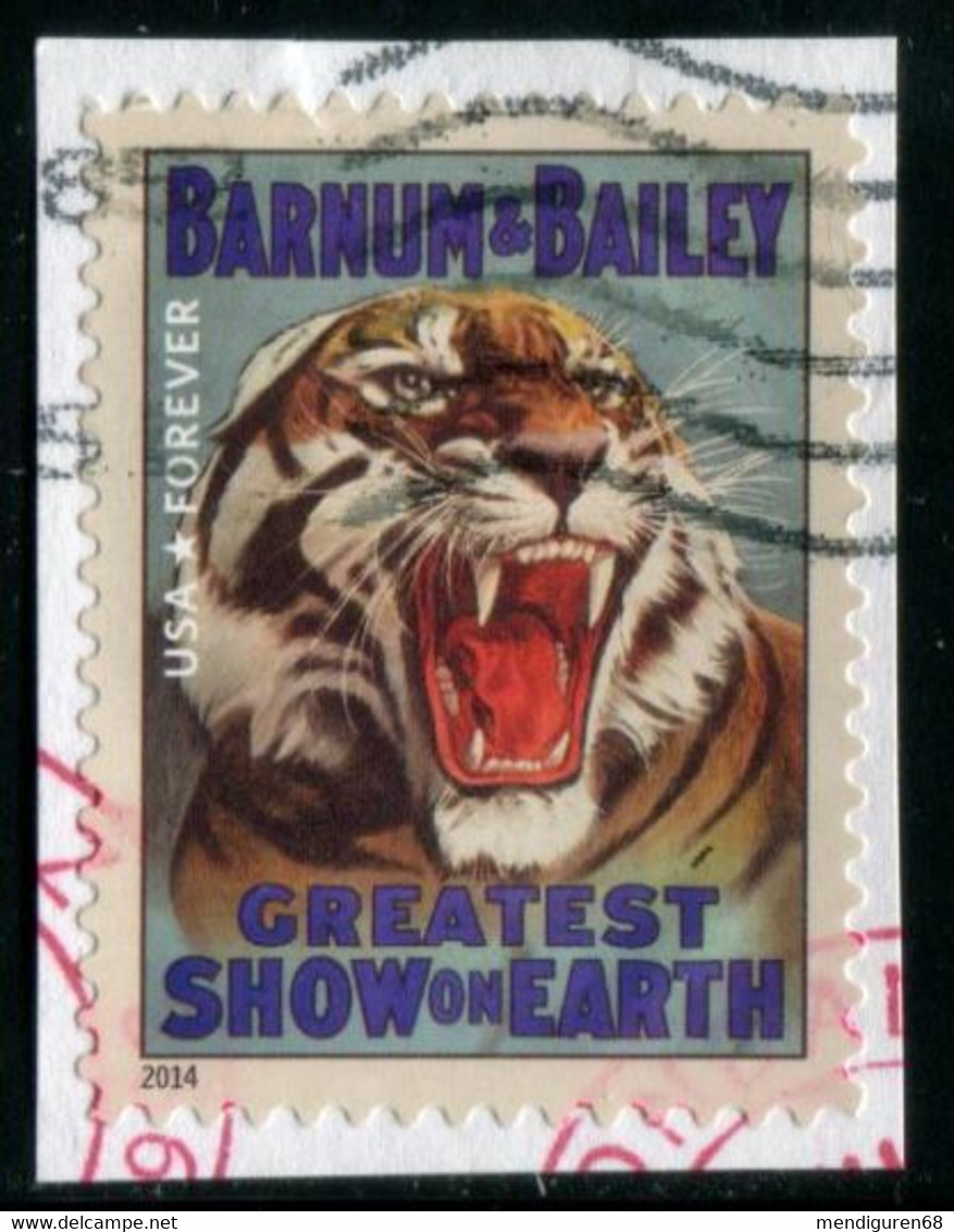 VERINIGTE STAATEN ETATS UNIS USA 2014 VINTAGE CIRCUS POSTERS: TIGER F USED ON PAPER SC 4903 MI 5089  YT 4706 SG 5518 - 2011-...