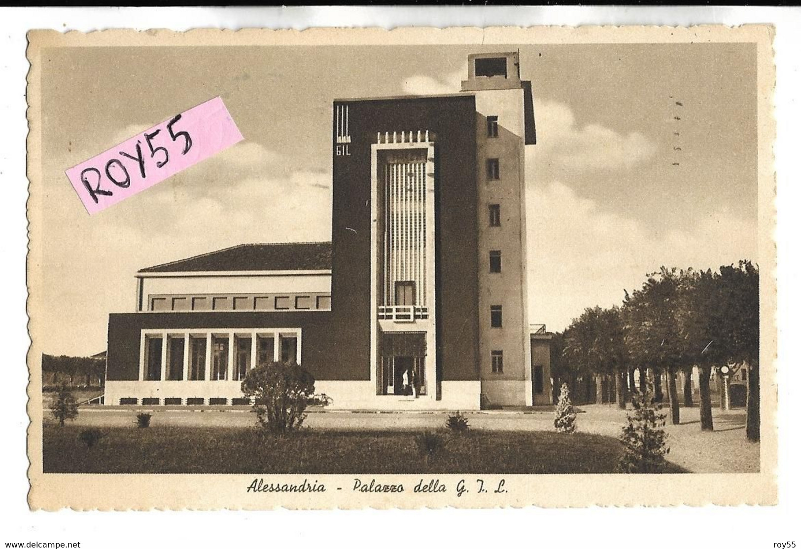 Piemonte-alessandria Piazza Biffi Palazzo Della G I L Veduta Edificio Anni 30 (f.piccolo/v.retro) - Alessandria