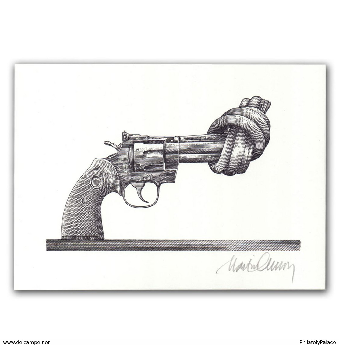 UN 2018 Knotted Gun - Non Violence Proof Signed By Artist With Maxim Card In Presentation Pack - Exhibit Item (**) - Briefe U. Dokumente