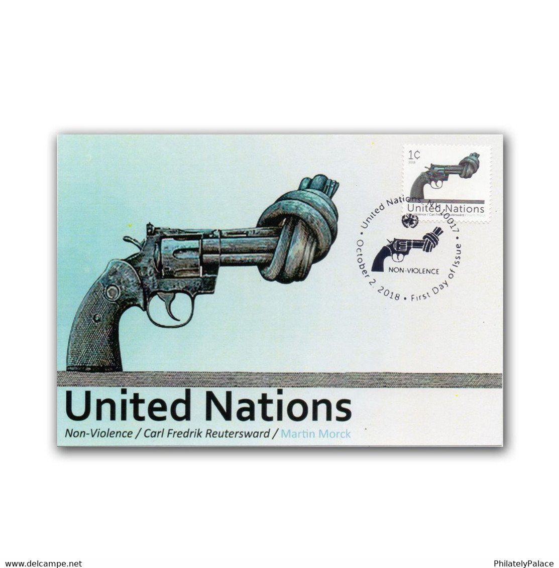 UN 2018 Knotted Gun - Non Violence Proof Signed By Artist With Maxim Card In Presentation Pack - Exhibit Item (**) - Covers & Documents