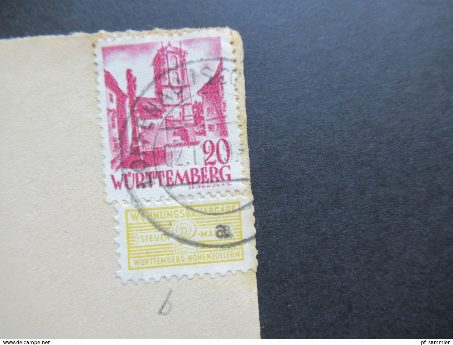 Französische Zone Württemberg 1949 Wohnungsbau Abgabe Nr. 3 B ?? MiF Mit Nr. 34 Brief Mit Inhalt! Nach Calw - Wurtemberg