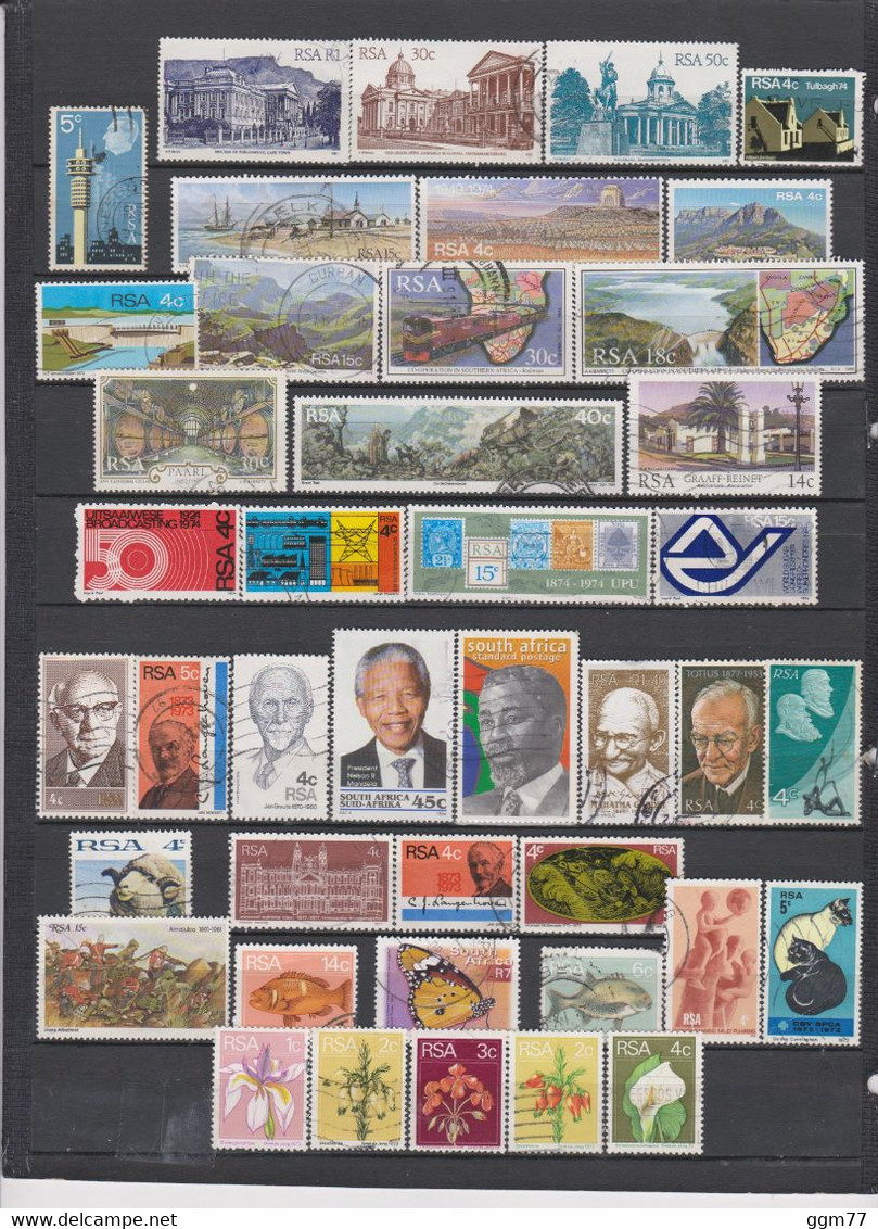 66 TIMBRES AFRIQUE DU SUD OBLITERES & NEUFS** & SANS GOMME DE 1971 à 2001    Cote : 48,50 € - Used Stamps