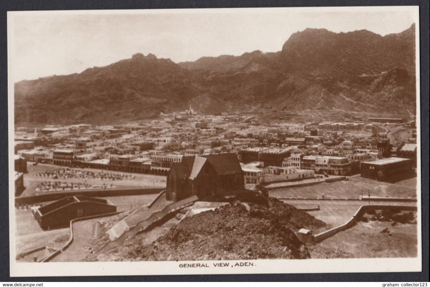 Old Real Photographic Vintage Size Postcard RPPC General View Aden Yemen - Yémen