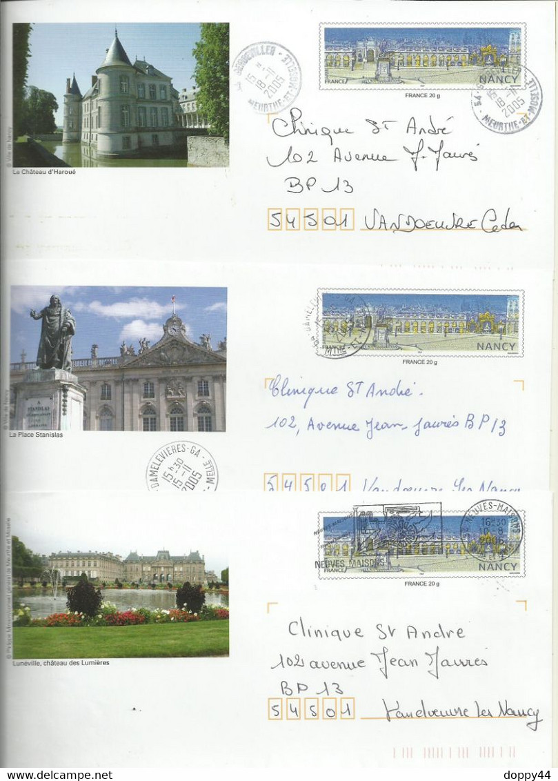 LOT SERIE COMPLETE NANCY 5 ENVELOPPES DIFFERENTES OBLITEREES.LOT 42K/0507565 - Lots Et Collections : Entiers Et PAP