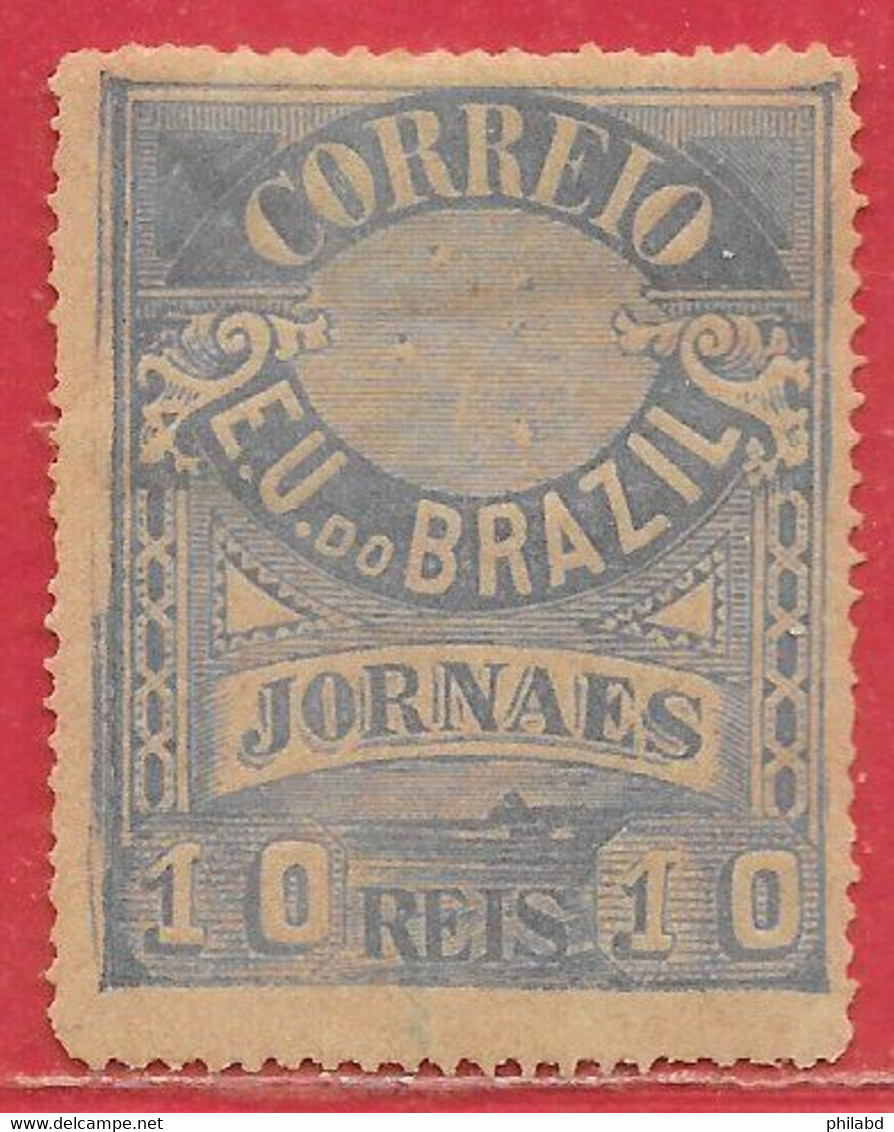Brésil Journaux / Newspapers N°23a 10r Bleu-gris Sur Chamois 1891-94 * - Ungebraucht