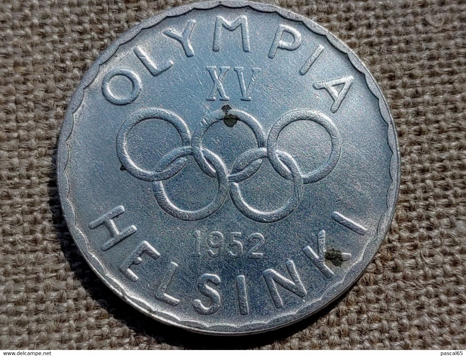 XV Jeux Olympiques Helsinki 1952 500 FIM En Argent - Bekleidung, Souvenirs Und Sonstige