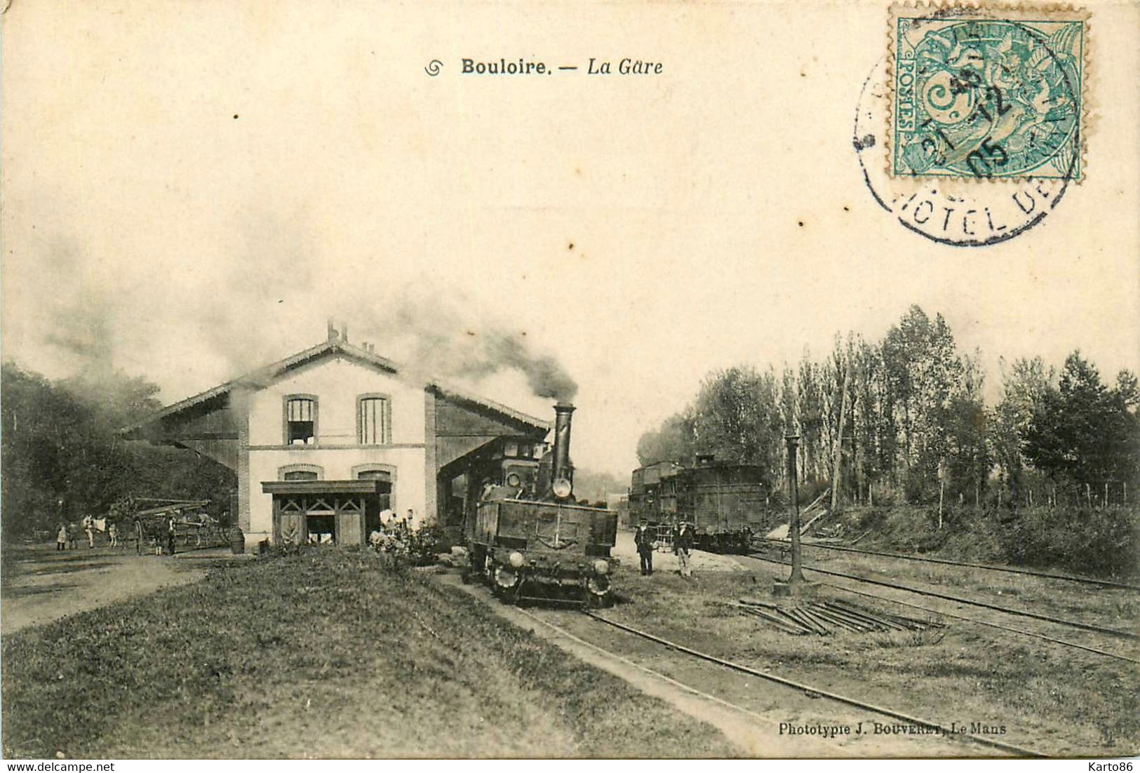 Bouloire * Vue Sur La Gare Du Village * Le Train * Locomotive * Ligne Chemin De Fer - Bouloire