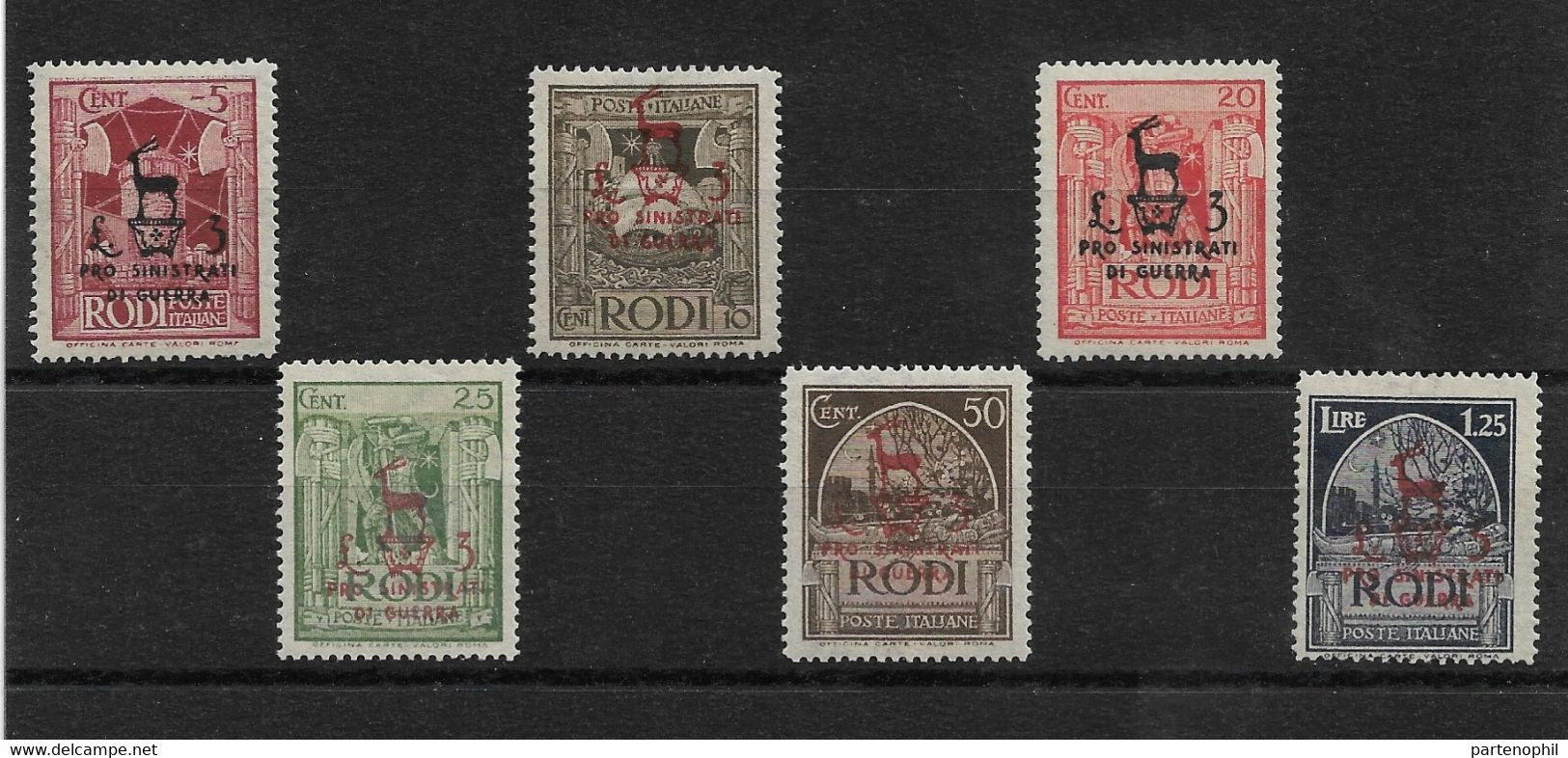 356 Occupazione Tedesca Dell'Egeo  1943 - Pro Sinistri Di Guerra N. 126/131. Cat. € 450,00. SPL MNH - Egée