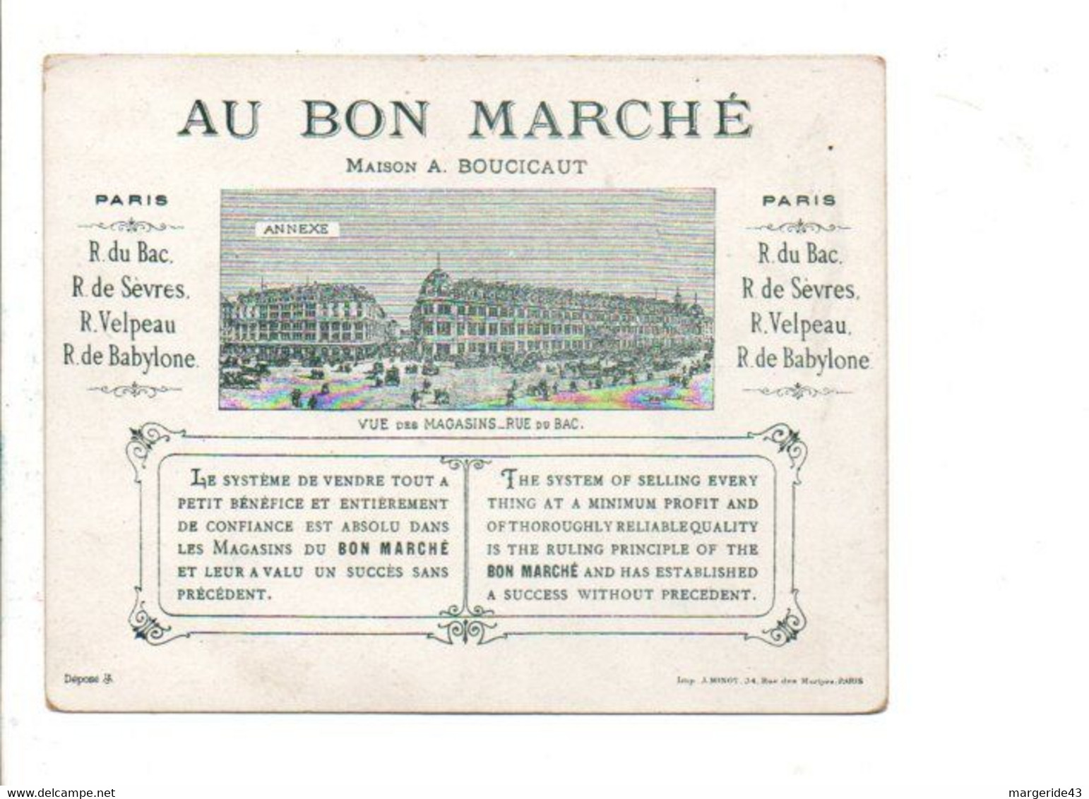CHROMOS AU BON MARCHE - SCENE CITADINE - Au Bon Marché