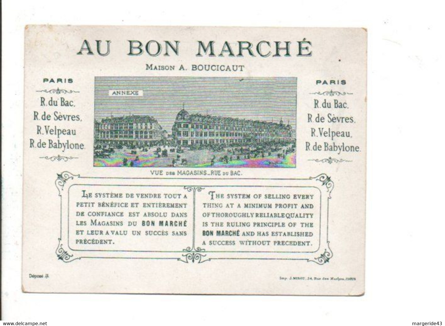 CHROMOS AU BON MARCHE - LE COSTUME EN 1800 - MERVEILLEUSE - Au Bon Marché