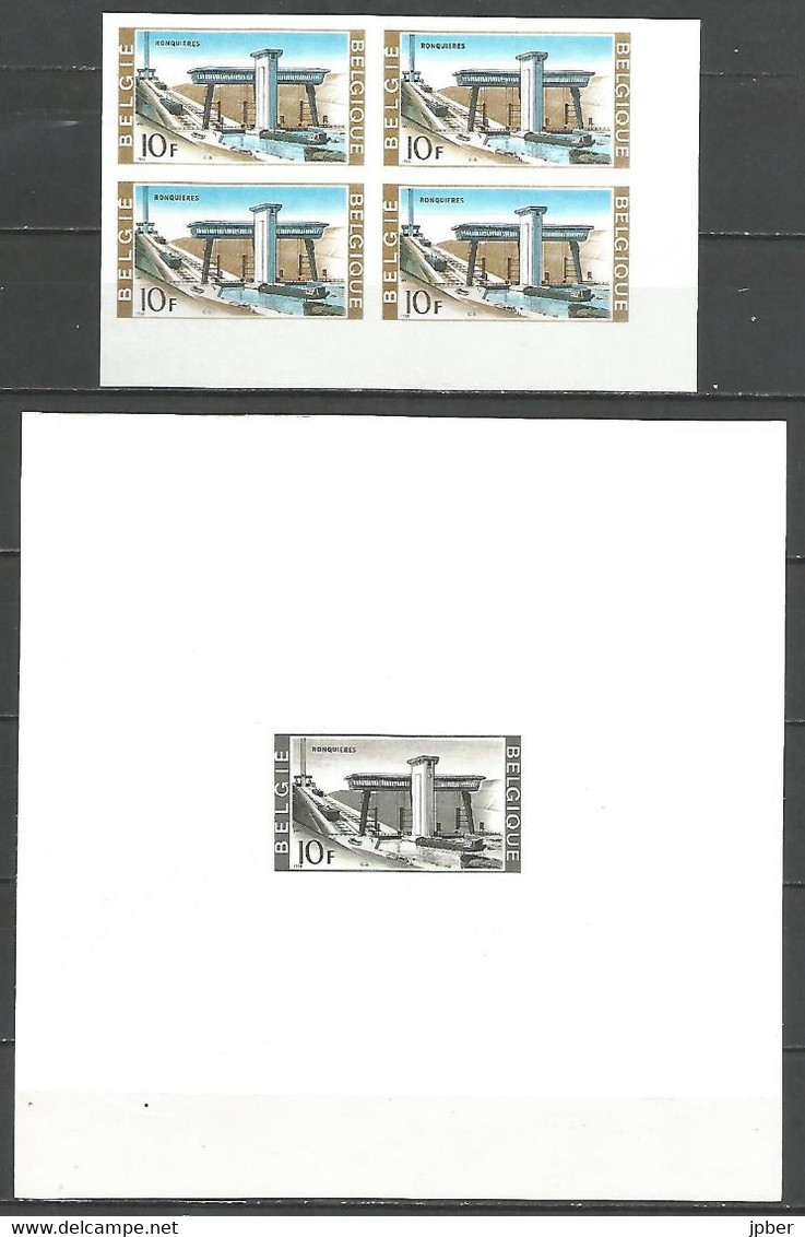 Belgique - Non-Dentelés (bloc De 4) Et Feuillet Ministériel - N°1469 - RONQUIERES - Altri & Non Classificati