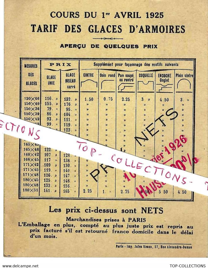 1925 PUBLICITE VERRES ET VITRES A GLACE ALBERT PONGOR PARIS  V.SCANS - Publicités