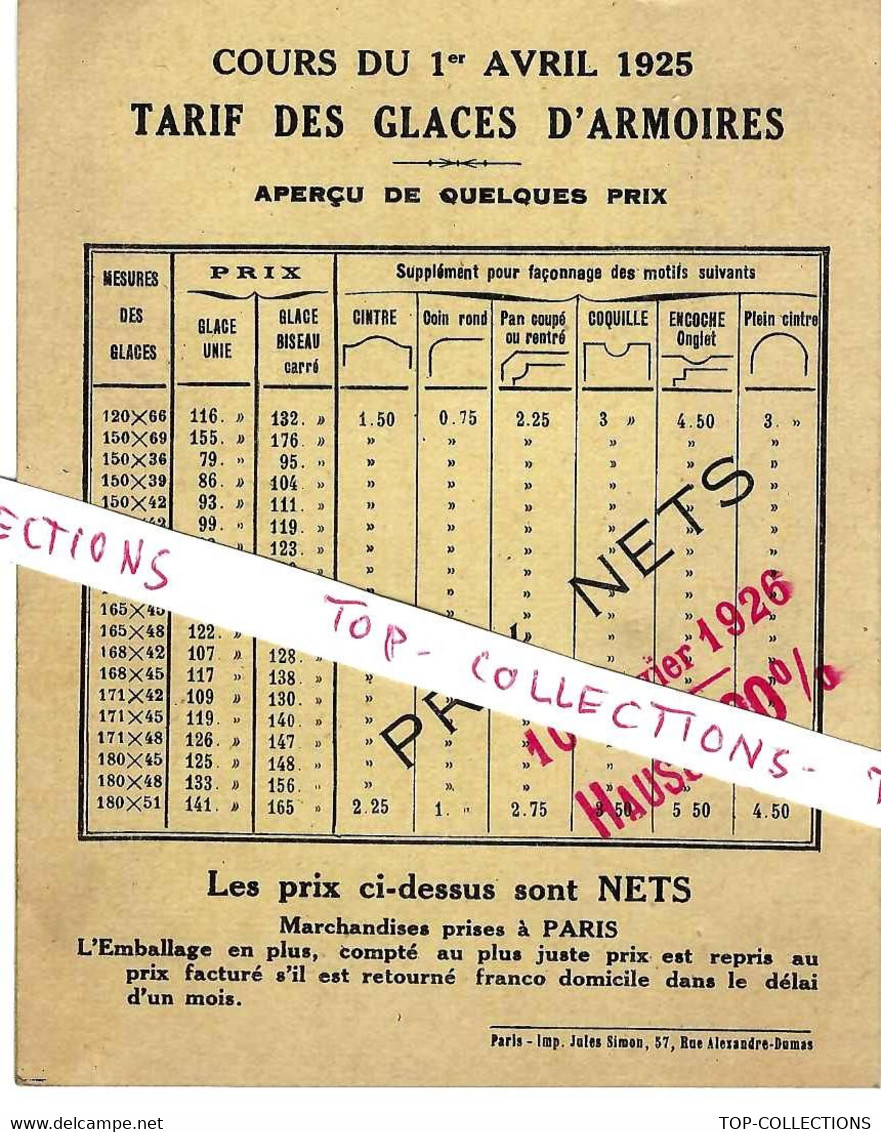1925 PUBLICITE VERRES ET VITRES A GLACE ALBERT PONGOR PARIS  V.SCANS - Publicidad