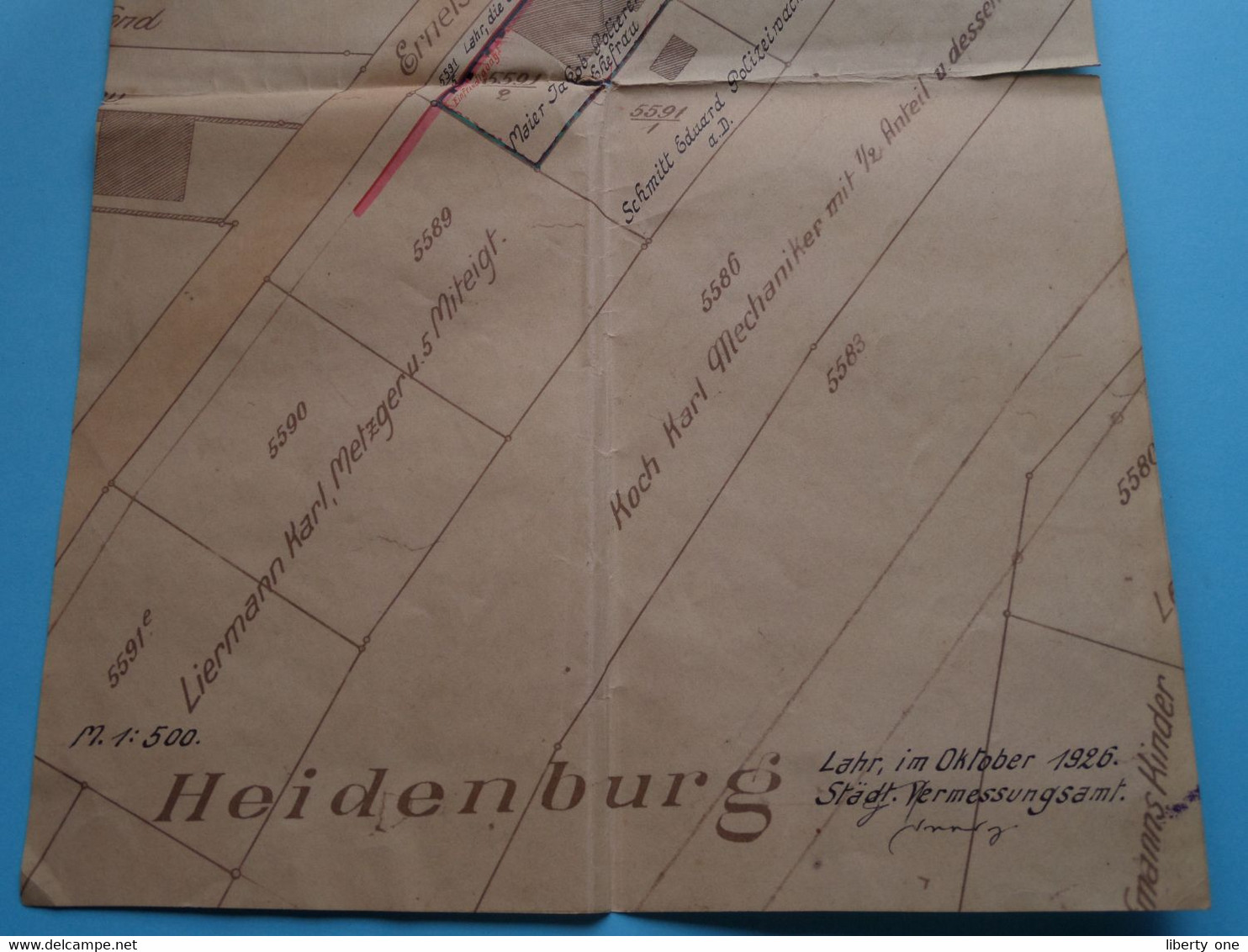 LAHR ( Baden ) ERNETSTRASSE 10 der Jacob MAIER Echefrau das Elst ( Lageplan ) > ( ORTSBAUPLAN ) 1926/35 > Sehen SCANS !