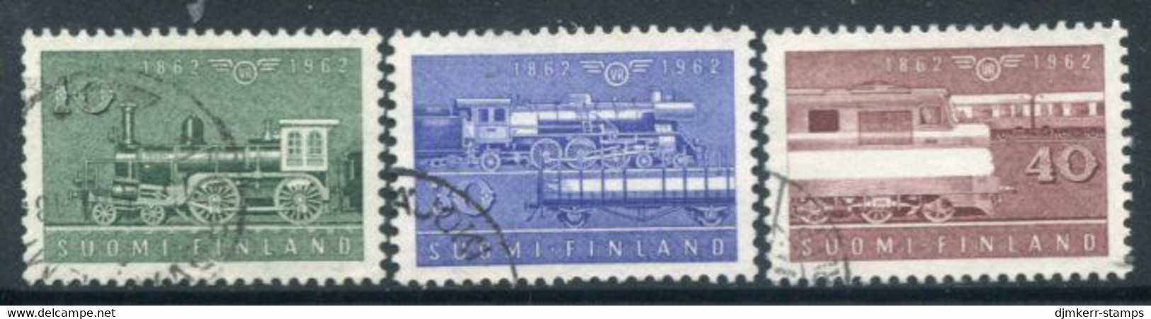 FINLAND 1962 Railway Centenary Used.  Michel 543-45 - Usados