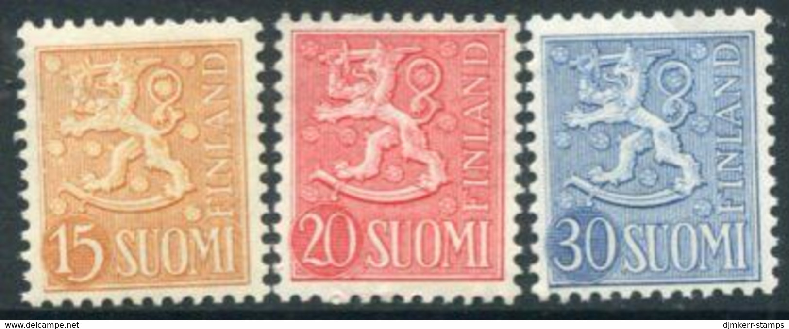 FINLAND 19567 Definitive: Lion 15, 20, 30 M MNH / **.  Michel 458-60 - Nuevos