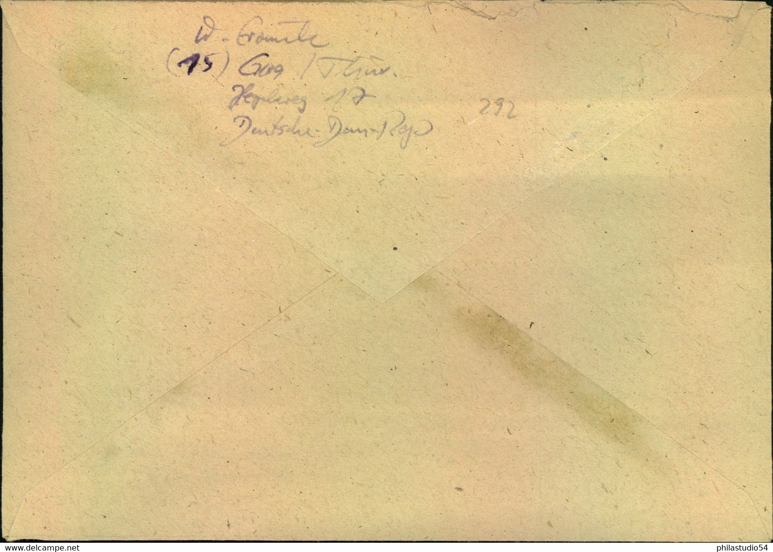 1951, 50 Pf. Weltfesrspiele Als EF Auf Brief Ab GERA Nach Orag. - Lettres & Documents