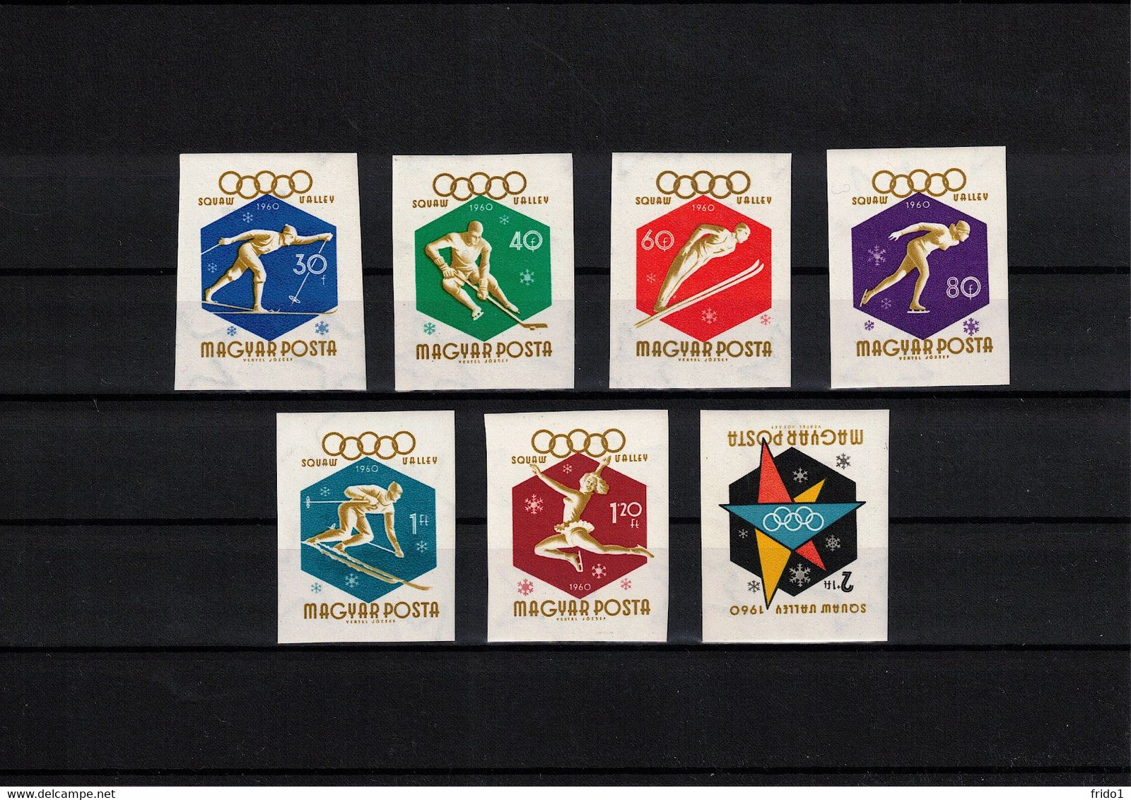 Hungary 1960 Olympic Games Squaw Valley Imperforated Set Postfrisch / MNH - Winter 1960: Squaw Valley