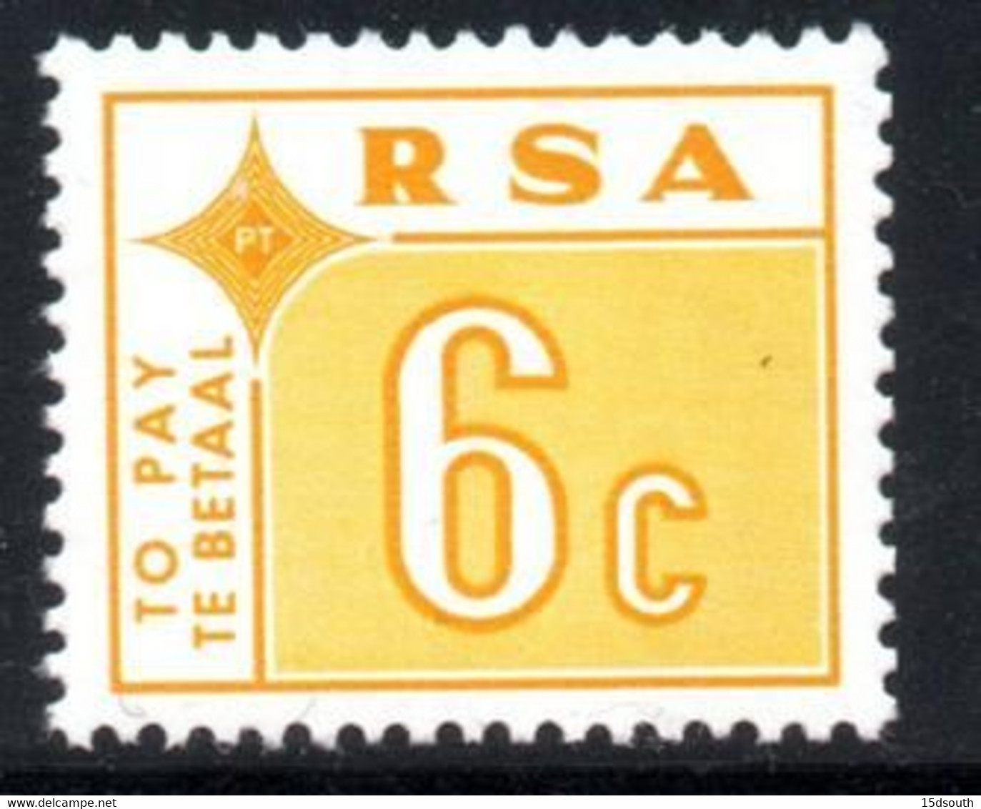 South Africa - 1972 Postage Due 6c Phosphorescent Paper (**) # SG D78p - Timbres-taxe