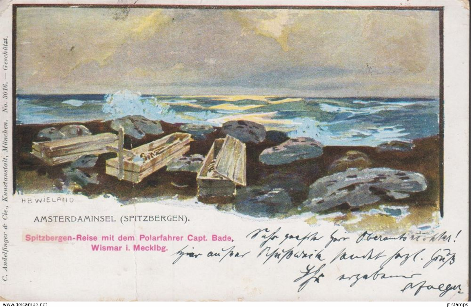 1903. NORGE. SPITZBERGEN 13 VII 03 EISFJORD Cancel On 10 ØRE POLAR-POST On Interesting Postcard (fold) To ... - JF520976 - Autres & Non Classés