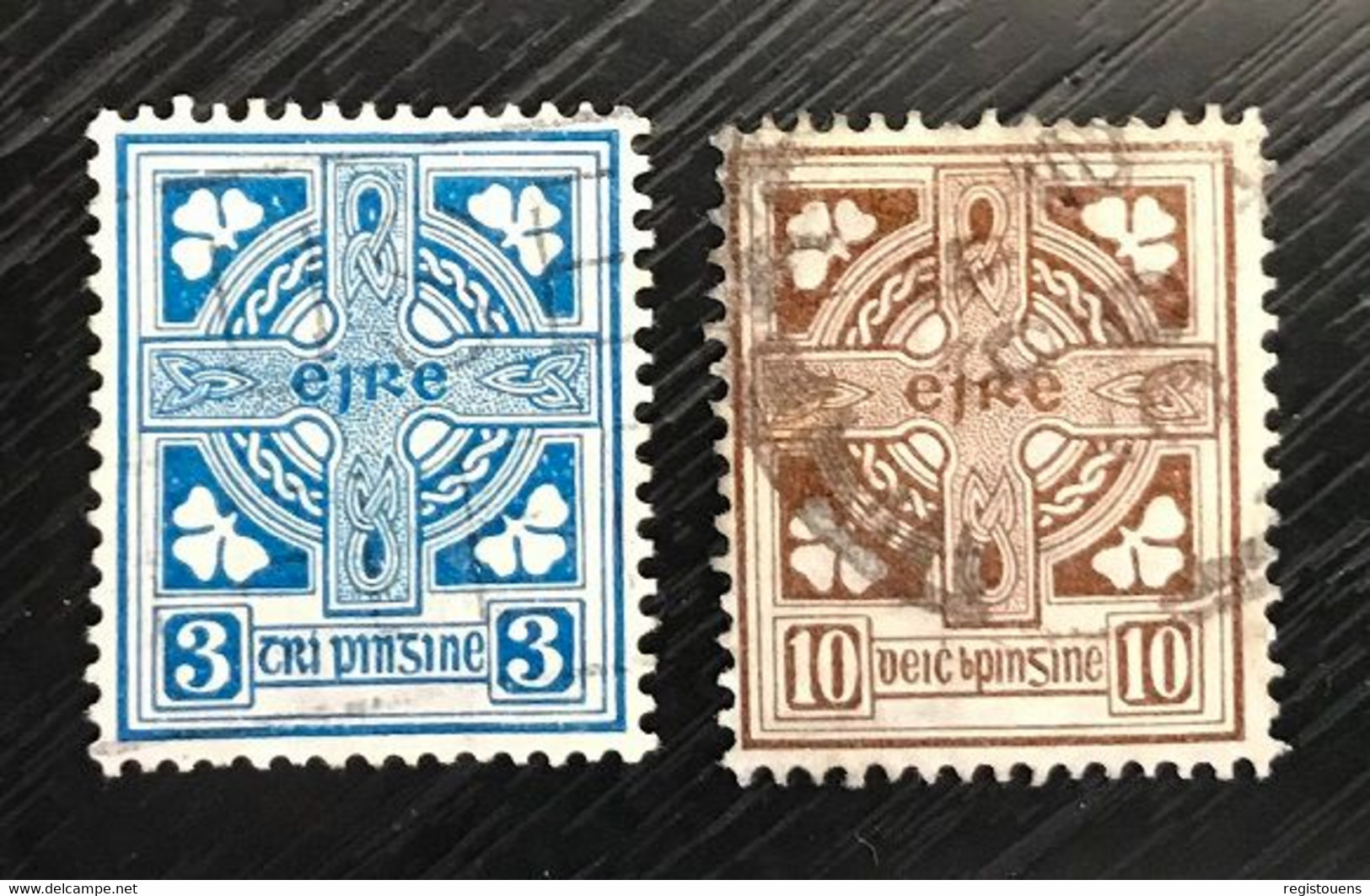 Lot De 2 Timbres Oblitérés Irlande ( Eire ) 1922 / 1923 - Gebruikt