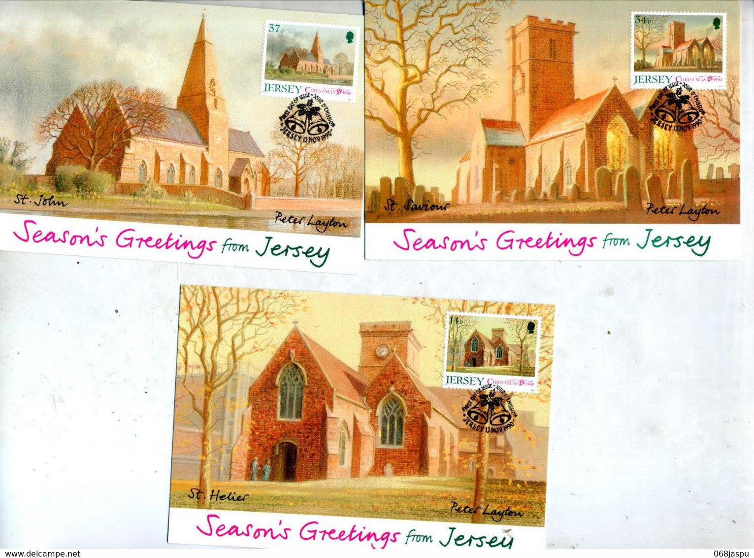 Carte Maximum 1992 Noel Eglise - Jersey