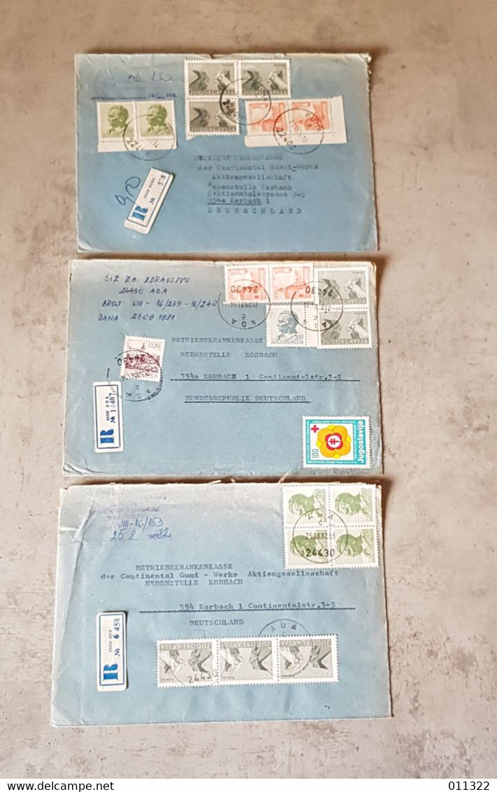 YUGOSLAVIA 11 REGISTERED LETTERS SEND TO GERMANY - Airmail