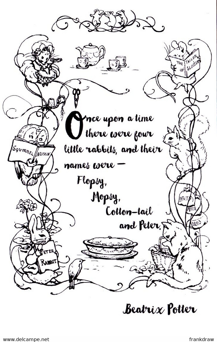 Postcard - Coloured In By (Your Name) - (Colour In) - Quote From Peter Rabbit - Beatrix Potter 1902 - Ohne Zuordnung