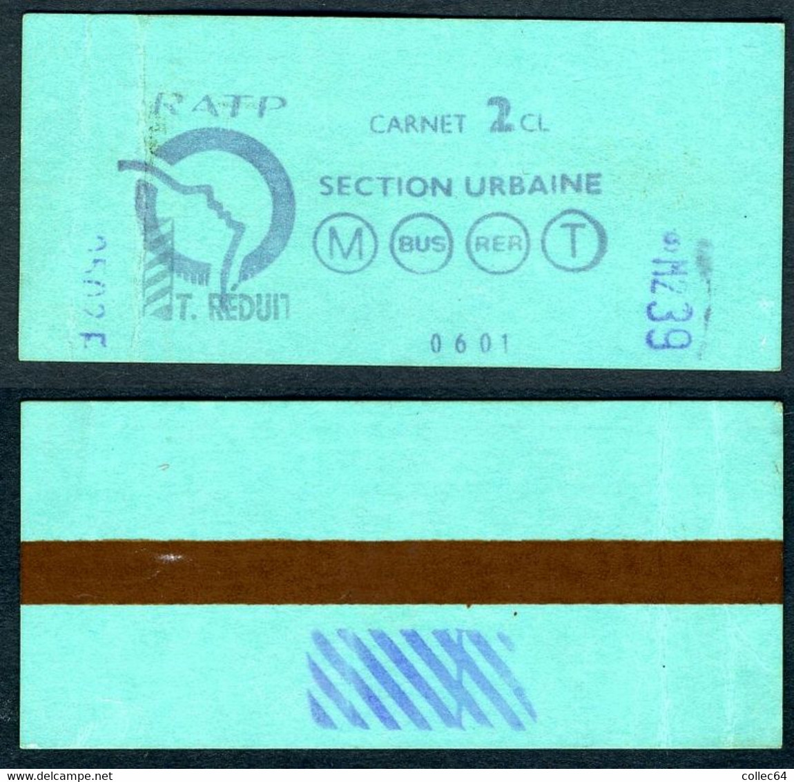 PARIS Métro Ticket Ancien Usagé (tarif Réduit) - Europa