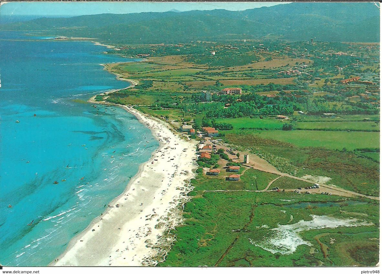 San Teodoro (Olbia) Spiaggia La Cinta, Veduta Aerea, The Beach Aerial View, Vue Aerienne De La Plage - Olbia