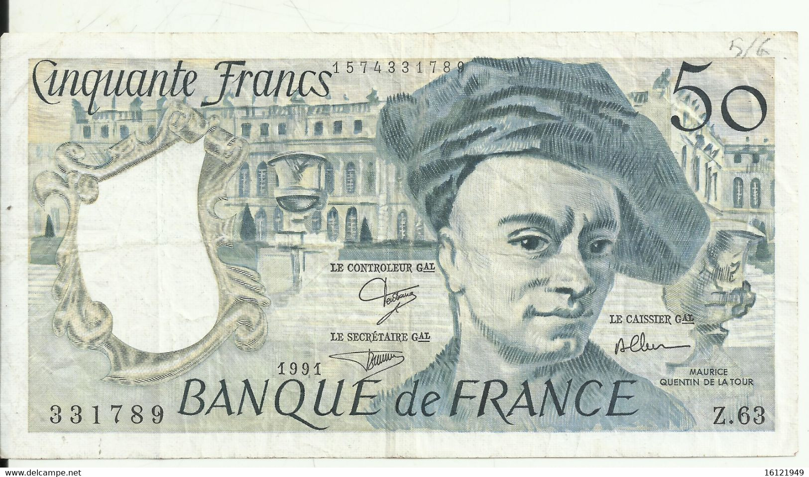 Z15 - 50 Franc 1991 - 50 F 1976-1992 ''Quentin De La Tour''