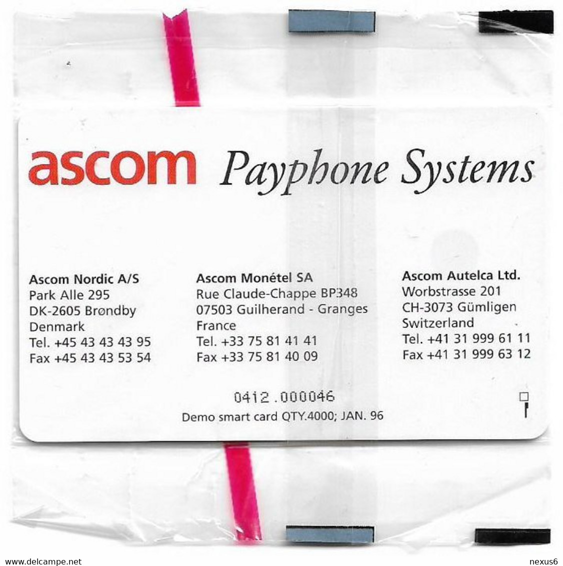 Kenya - Ascom Systems Demo Smart Card (Gray), 01.1996, 4.000ex, NSB - Kenya