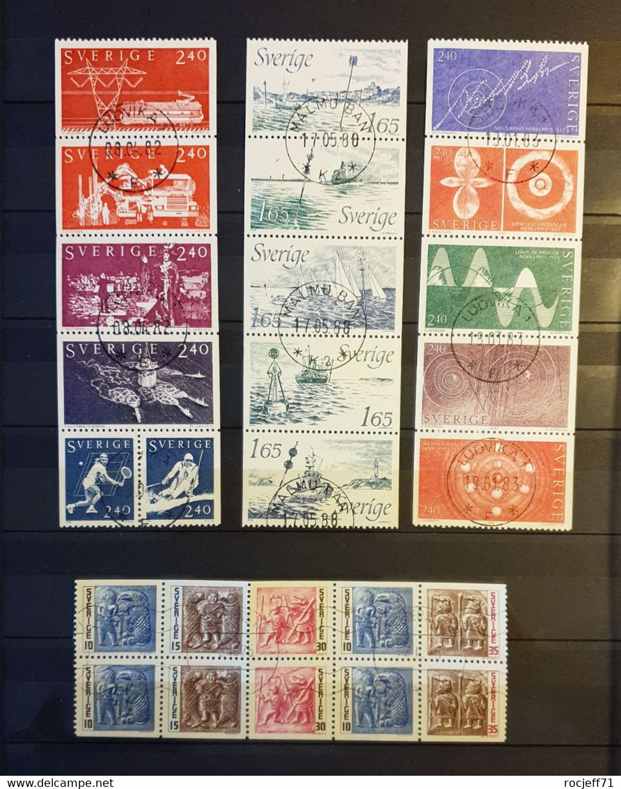 03 - 22 // Sverige - Suéde - 4 Bandes De Carnet - Superbe - Thématiques Divers - Prix Nobel - Pêche - Sky - Tennis - Etc - Gebraucht