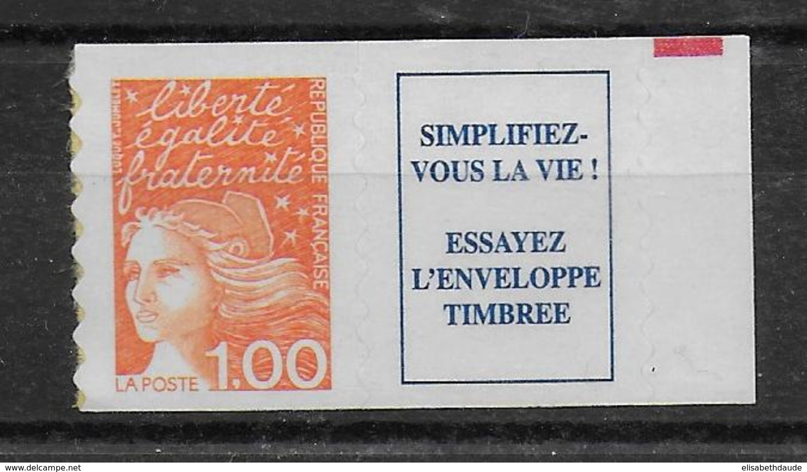 LUQUET - 1997 - YVERT N° 3101a  - ADHESIF  ISSU De CARNET - 1997-2004 Marianne Van De 14de Juli