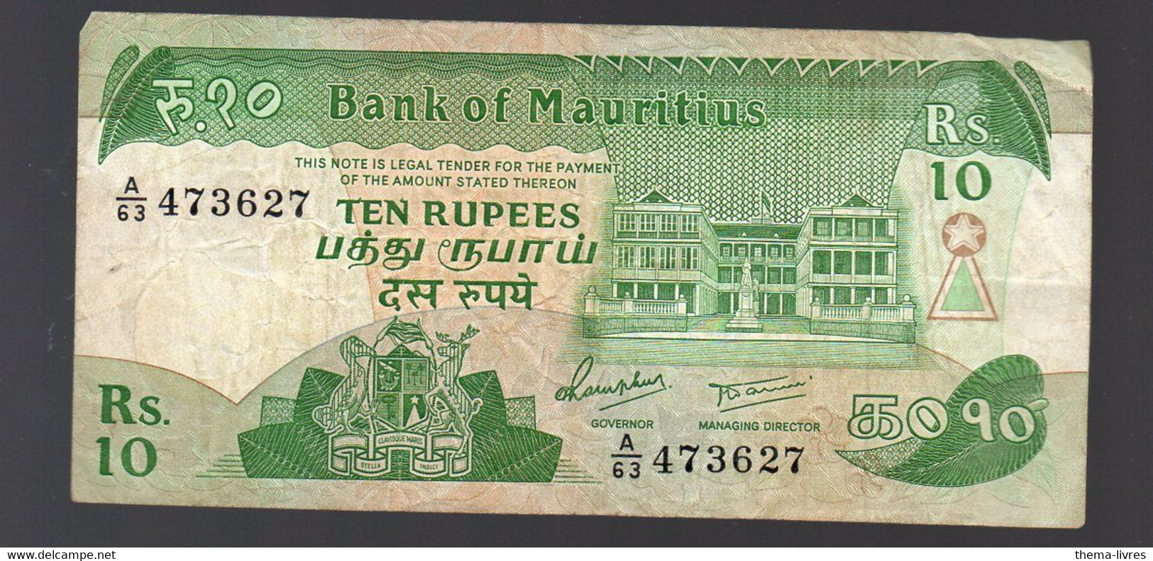 Billet De 10r   Bank Of Mauritius (PPP37445) - Maurice