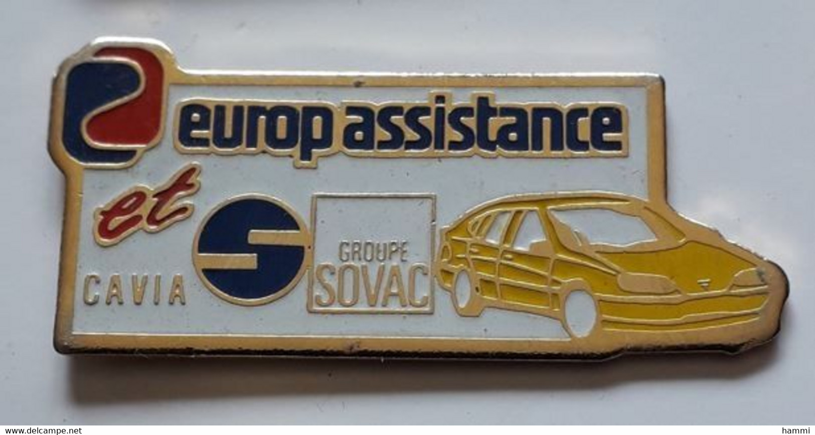AA424 Pin's Europ Assistance Et Cavia Groupe Sovac Assurance Location Auto Renault Citroën Achat Immédiat - Administrations
